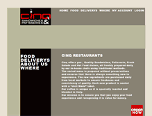 Tablet Screenshot of cinqrestaurants.com